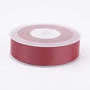 Double Face Matte Satin Ribbon, Polyester Satin Ribbon, Dark Red, (1 inch)25mm, 100yards/roll(91.44m/roll)(SRIB-A013-25mm-260)