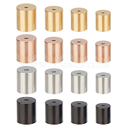 32Pcs 8 Style Ion Plating(IP) 304 Stainless Steel Cord Ends, End Caps, Column, Mixed Color, 5~8x4~7mm, Hole: 1.5mm, 2pcs/style(STAS-DC0004-56)