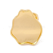 Flower Brass Open Cuff Finger Ring Enamel Settings, Cadmium Free & Lead Free, Golden, US Size 7 1/4(17.5mm), 3~6.5mm, Tray: 23.5x27.5mm Inner Diameter(KK-G428-04G)