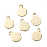 Brass Charms, Stamping Blank Tag, Long-Lasting Plated, Flat Round, Real 24K Gold Plated, 8.5x6x0.5mm, Hole: 1.5mm(KK-L205-12G-B)