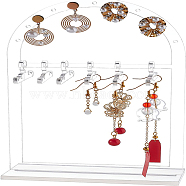 Transparent Acrylic Earring Display Stands, with 10Pcs Hangers, Arch Coat hanger Shape, Clear, Finished Product: 5x12x20cm, about 12pcs/set(ODIS-WH0025-62)