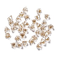 Transparent Czech Glass Beads, Gold Inlay Color, Flower, Goldenrod, 8.5x6.5mm, Hole: 1mm(X-GLAA-G070-05A-01)