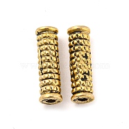 Tibetan Style Alloy Beads, Lead Free & Cadmium Free, Column, Antique Golden, 14x4mm, Hole: 1.6mm, about 1204pcs/1000g(PALLOY-F307-11AG)