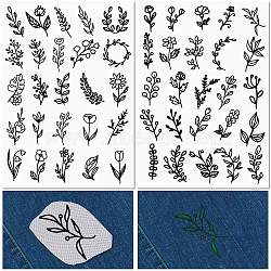 PVA Water-soluble Embroidery Aid Drawing Sketch, Rectangle, Leaf, 297x210mmm, 2pcs/set(DIY-WH0514-003)