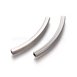 304 Stainless Steel Tube Beads, Square Hole, Stainless Steel Color, 50x4x4mm, Hole: 3x3mm(STAS-L226-057H-P)