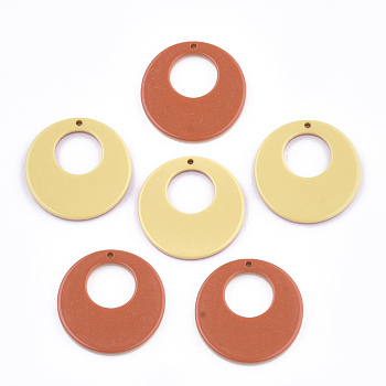 Resin Pendants, Flat Round, Red, 30x3mm, Hole: 1.5mm