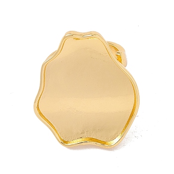 Flower Brass Open Cuff Finger Ring Enamel Settings, Cadmium Free & Lead Free, Golden, US Size 7 1/4(17.5mm), 3~6.5mm, Tray: 23.5x27.5mm Inner Diameter