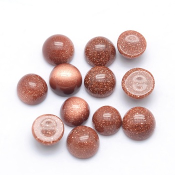 Synthetic Goldstone Cabochons, Half Round, 4x2~4mm