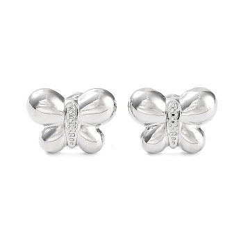 304 Stainless Steel Stud Earrings, Butterfly, Stainless Steel Color, 11x15mm