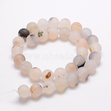 Frosted Natural Agate Round Beads Strands(X-G-E322D-8mm)-2