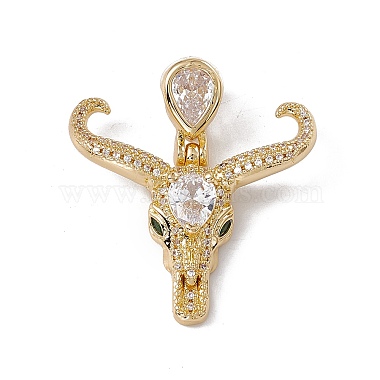 Real 18K Gold Plated Clear Other Animal Brass+Cubic Zirconia Pendants