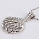 Real Platinum Plated Eco-Friendly Tin Alloy Czech Rhinestone Shell Pendant Necklaces(NJEW-BB09775)-4