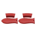 Silicone Heat Resistant Pot Holder Sleeve Set, Cast Iron Handle Covers, Red, 40x92.5x29.5mm, Hole: 8mm, 2pcs; 142x56x18mm, Inner Diameter: 44x11mm, 2pcs(AJEW-WH0244-12C)
