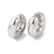 Rack Plating Brass Round Cuff Earrings, Long-Lasting Plated, Cadmium Free & Lead Free, Platinum, 29.5x30x10mm(EJEW-R150-01P)