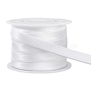 12.5M Satin Piping Trim, Cotton for Cheongsam, Clothing Decoration, with 1Pc Plastic Spools, White, 3/8 inch(10mm)(OCOR-BC0002-15A)
