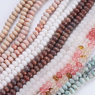 Natural & Synthetic Mixed Stone Beads Strands, Rondelle, 8x5~5.5mm, Hole: 0.8mm, about 70~74pcs/strand, 14.8  inch~15.3 inch(37.5~39cm)(G-P354-M-8x5mm)