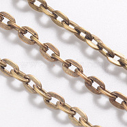 Iron Cable Chains, Unwelded, with Spool, Flat Oval, Cadmium Free & Nickel Free & Lead Free, Antique Bronze, 4.1x3x0.8mm, about 32.8 Feet(10m)/roll(X-CH-0.8PYSZ-AB)