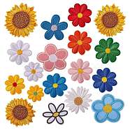 18Pcs 18 Style Computerized Embroidery Cloth Iron on/Sew on Patches, Costume Accessories, Flower, Mixed Color, 1pc/style(DIY-SZ0006-58)