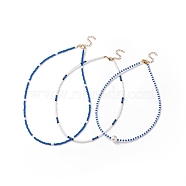 3Pcs 3 Style Shell Pearl & Glass Seed Beaded Necklaces Set for Women, Blue and White, 15.43~18.50 inch(39.2~47cm), 1Pc/style(NJEW-JN03949)