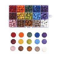 Sealing Wax Particles, for Retro Seal Stamp, Octagon, Mixed Color, 9mm, 15 colors, 25pcs/color, 375pcs/box(DIY-X0099-08)