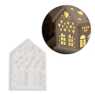 Silicone Mold, Epoxy Resin Craft Making, Candle Holder, White, House, 145x102x9.5mm(SIMO-S004-02A)