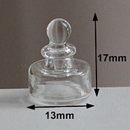 Miniature Glass Bottle, for Dollhouse Accessories Pretending Prop Decorations, Clear, Round Pattern, 13.5x17~19.5mm(MIMO-PW0001-156E)