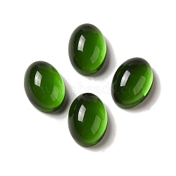 Glass Cabochons, Imitation Gemstone, Oval, Green, 14x10x6mm(X-GLAA-B017-06B-08)