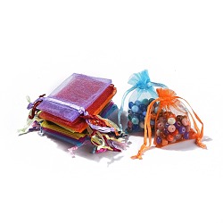 Organza Bags, Organza Pouches for Potpourri, Mixed Color,  about 7x5.5cm(OP110M)