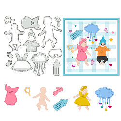 Baby Theme Carbon Steel Cutting Dies Stencils, Decorative Embossing Paper Card Making Template for DIY Scrapbooking, Art Craft, Clothes, 122x119x0.8mm(DIY-WH0309-1799)