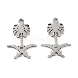 201 Stainless Steel Connector Charms, Flower Links, Stainless Steel Color, 19x14x1mm, Hole: 1.4mm(STAS-A090-20P)