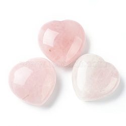 Natural Rose Quartz Heart Love Stone, Pocket Palm Stone for Reiki Balancing, 44.5~45x45~46x20.5~21mm(G-G973-08C)