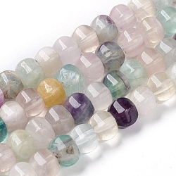 Natural Fluorite Beads Strands, Hexagon Drum, 11~12x8~8.5mm, Hole: 1.2mm; about 48pcs/strand, 15.35''(39cm)(G-I194-44)