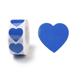 Heart Paper Stickers, Adhesive Labels Roll Stickers, Gift Tag, for Envelopes, Party, Presents Decoration, Blue, 25x24x0.1mm, 500pcs/roll(DIY-I107-01C)