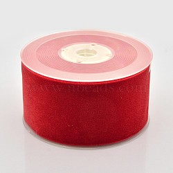 Polyester Velvet Ribbon for Gift Packing and Festival Decoration, Red, 2 inch(50mm), about 20yards/roll(18.29m/roll)(SRIB-M001-50mm-235)