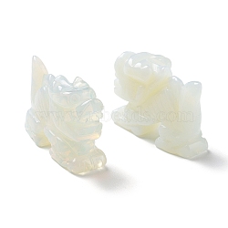 Opalite Carved Dragon Figurines, for Home Office Desktop Feng Shui Ornament, 52~55x18x37.5mm(DJEW-F025-02E)