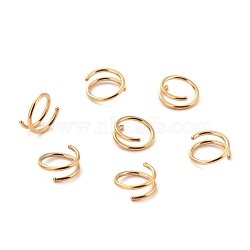 Double Nose Ring for Single Piercing, Spiral 316 Stainless Steel Nose Ring for Women, Piercing Body Jewelry, Golden, 1~3x8mm, Inner Diameter: 6mm(AJEW-C010-02G-01)