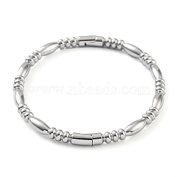 Non-Tarnish 201 Stainless Steel Hinged Bangle, Oval, Inner Diameter: 2-1/4x2 inch(5.85x5.05cm)(STAS-Z057-01C)