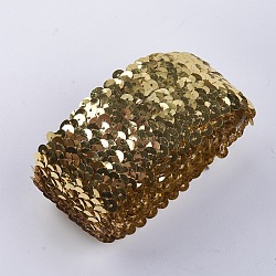 Plastic Paillette Elastic Beads, Sequins Beads, Ornament Accessories, Flat Round, Gold, 45x2mm(PVC-WH001-A02-45mm)