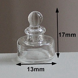 Miniature Glass Bottle, for Dollhouse Accessories Pretending Prop Decorations, Clear, Round Pattern, 13.5x17~19.5mm(MIMO-PW0001-156E)