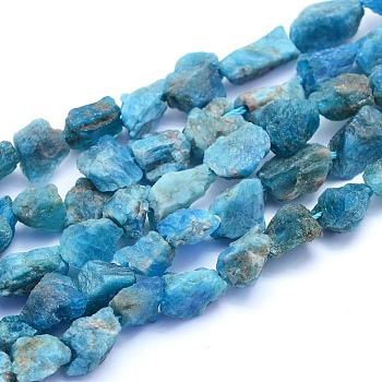 Raw Rough Natural Apatite Beads Strands, Nuggets, 6~12x6~10x5~8mm, Hole: 0.7mm, about 48pcs/strand, 15.75 inch(40cm)