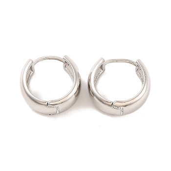 Brass Hoop Earrings for Women, Lead Free & Cadmium Free, Platinum, 8.5mm