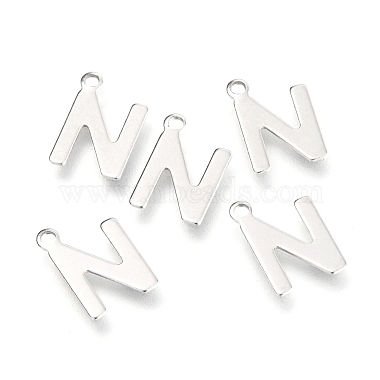 Stainless Steel Color Letter N 201 Stainless Steel Charms