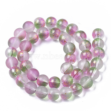 Brins de perles de verre peintes à la bombe givrée(GLAA-N035-03D-C01)-2