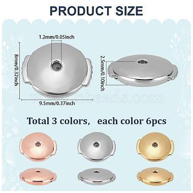 18pcs 3 Colors Brass Ear Nuts(KK-PH0011-68)-2
