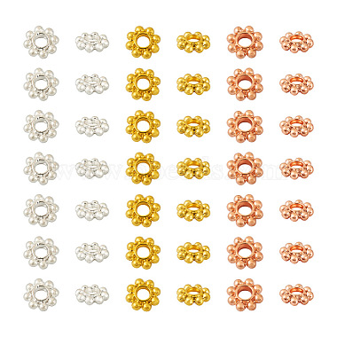 300Pcs 3 Colors Alloy Daisy Spacer Beads(PALLOY-CD0001-11)-3