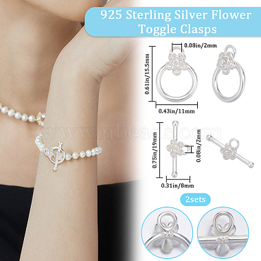 1Pc 925 Sterling Silver Toggle Clasp(STER-BBC0005-59)-2