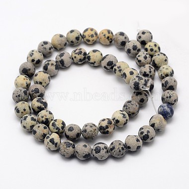 Natural Dalmatian Jasper Beads Strands(G-D685-8mm)-2