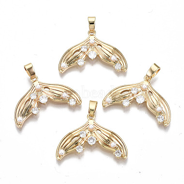 Real 18K Gold Plated Clear Others Brass+Cubic Zirconia Pendants