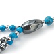 Non-Magnetic Synthetic Hematite & Turquoise Beades 3 Layer Necklaces(NJEW-J058-01A-03)-3