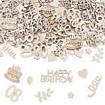 1 Set Unfinished Wood Confetti Table Decoration, for Birthday Party Decor, Mixed Shape, Bisque, 11~40x11~67x2.3~2.5mm, 120pcs/set(WOOD-SP0001-98)